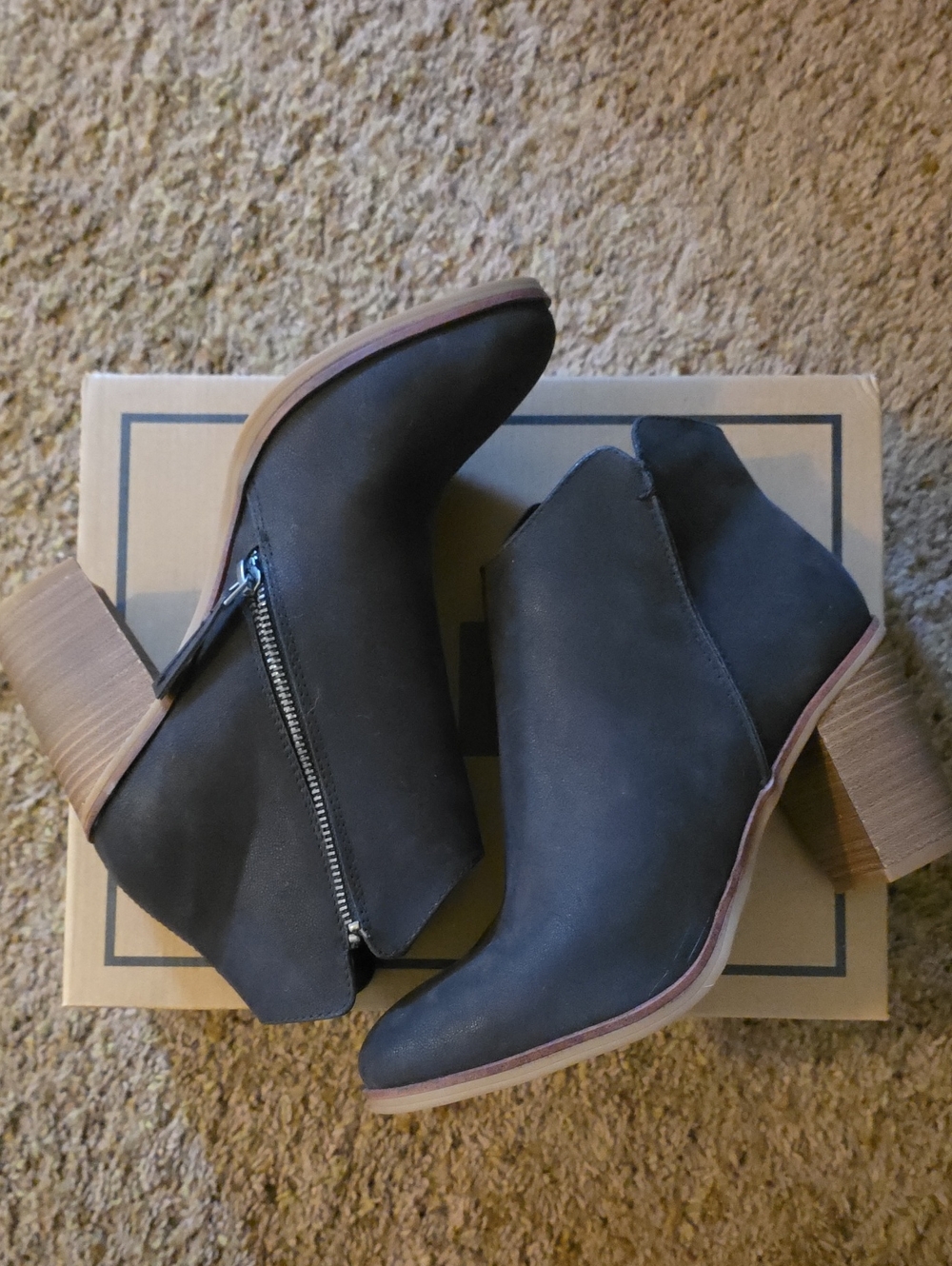MIA 🎀 Women’s Black Suede Ankle Booties with Side Zip